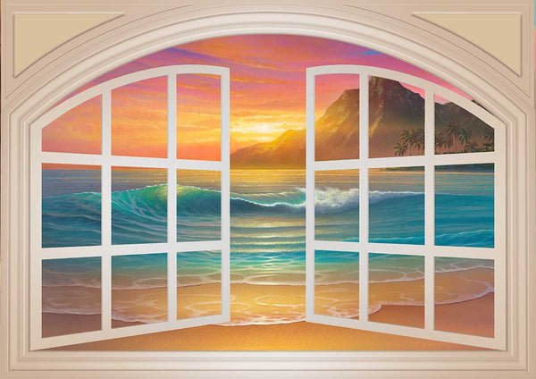 Beach Sunset  Window Mural