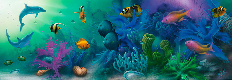 Dolphin and Fish Poster