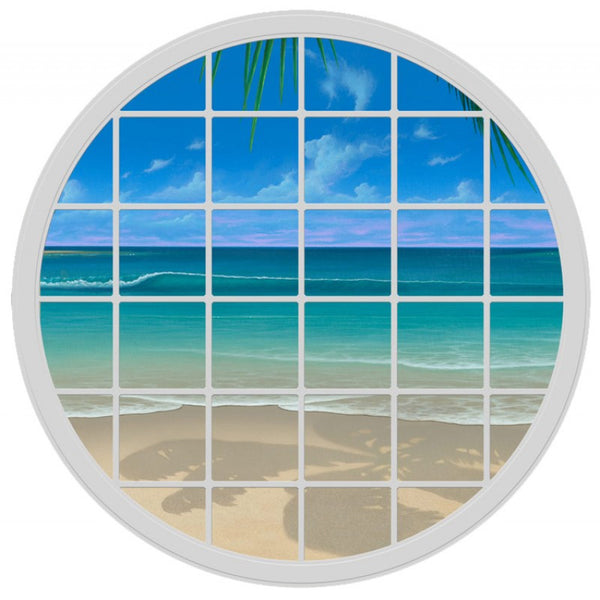Round White Window Mural -41" diameter