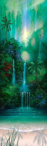 "Wailani Falls" Waterfall Poster - 12" x 36"